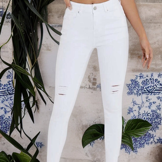 RIPPED WHITE SKINNY JEANS