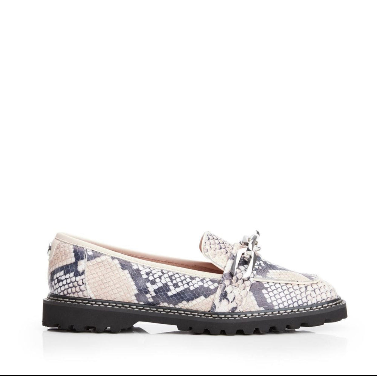 MODA IN PELLE - FURLA NATURAL SNAKE PRINT LEATHER LOAFERS