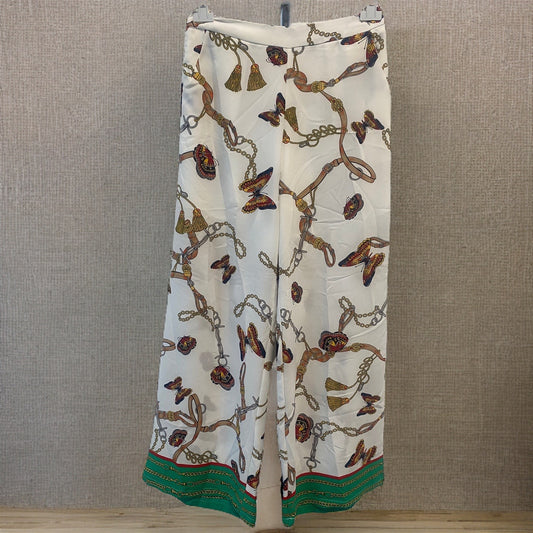 WIDE LEG FLORAL / CHAIN TROUSERS