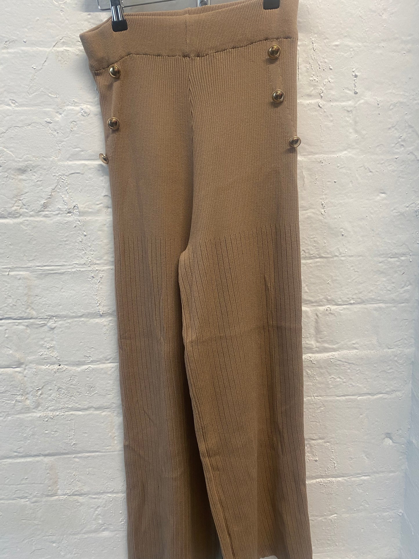 BEIGE RIBBED TROUSERS